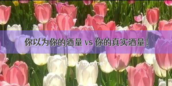 你以为你的酒量 vs 你的真实酒量！