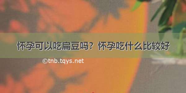 怀孕可以吃扁豆吗？怀孕吃什么比较好