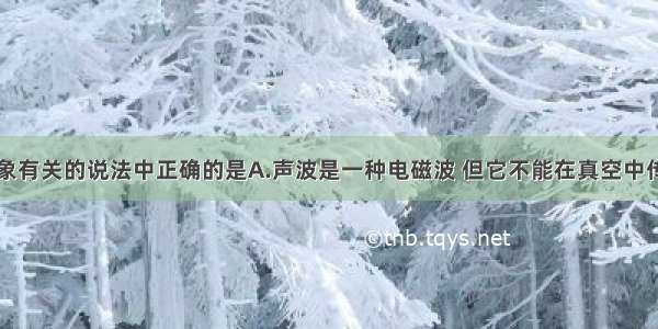 下列与声现象有关的说法中正确的是A.声波是一种电磁波 但它不能在真空中传播B.声音在