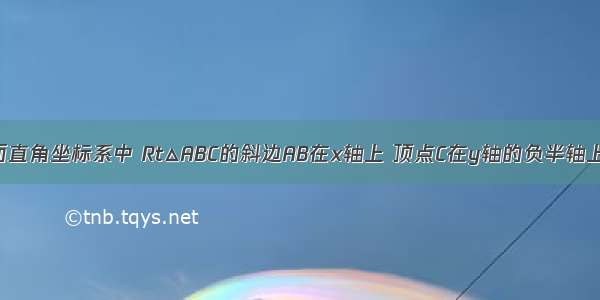 如图 在平面直角坐标系中 Rt△ABC的斜边AB在x轴上 顶点C在y轴的负半轴上 tan∠ABC