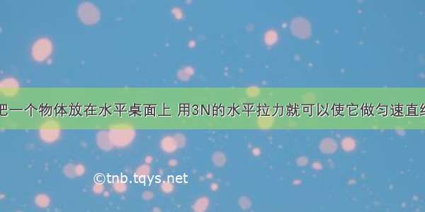 如图所示 把一个物体放在水平桌面上 用3N的水平拉力就可以使它做匀速直线运动 这时