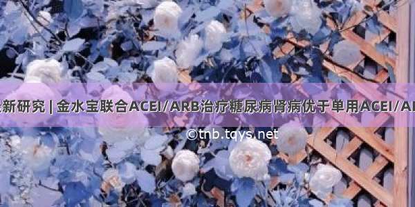 最新研究 | 金水宝联合ACEI/ARB治疗糖尿病肾病优于单用ACEI/ARB