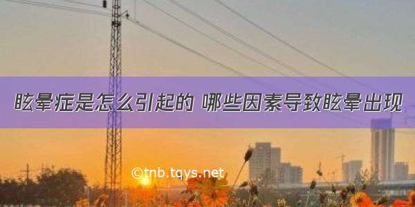 眩晕症是怎么引起的 哪些因素导致眩晕出现