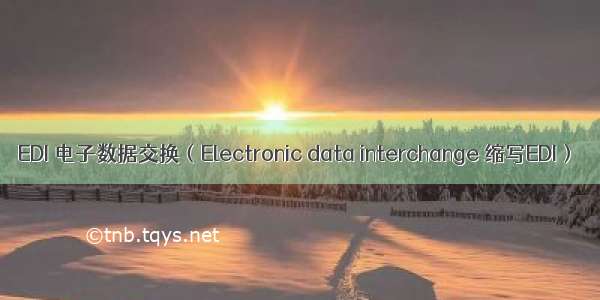 EDI 电子数据交换（Electronic data interchange 缩写EDI）