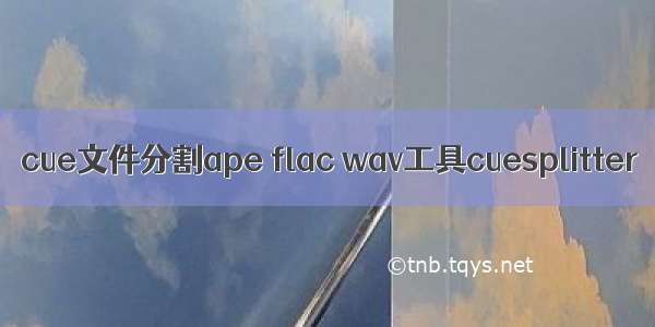 cue文件分割ape flac wav工具cuesplitter