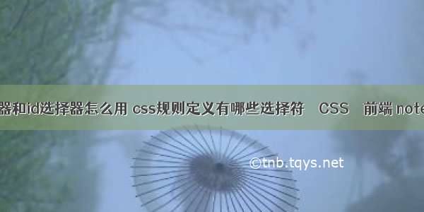 css类选择器和id选择器怎么用 css规则定义有哪些选择符 – CSS – 前端 notepad  css