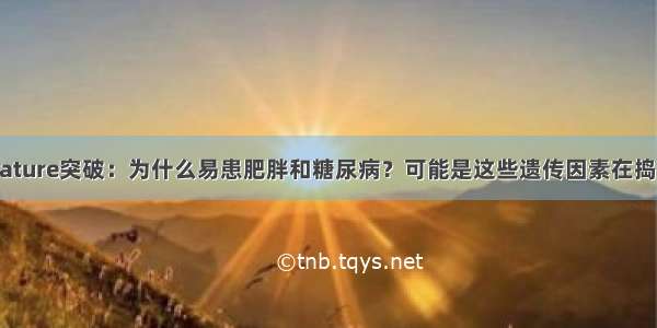 Nature突破：为什么易患肥胖和糖尿病？可能是这些遗传因素在捣鬼