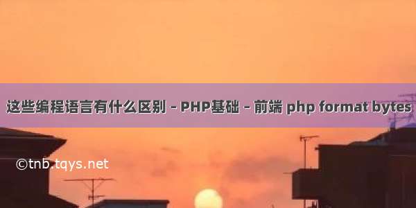 这些编程语言有什么区别 – PHP基础 – 前端 php format bytes