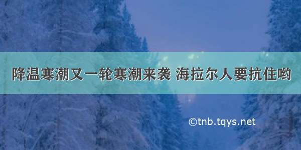 降温寒潮又一轮寒潮来袭 海拉尔人要抗住哟