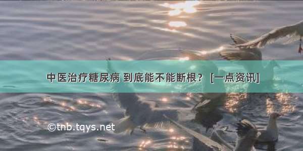 中医治疗糖尿病 到底能不能断根？ [一点资讯]