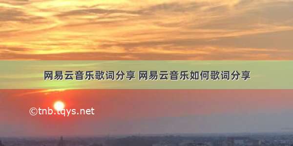 网易云音乐歌词分享 网易云音乐如何歌词分享