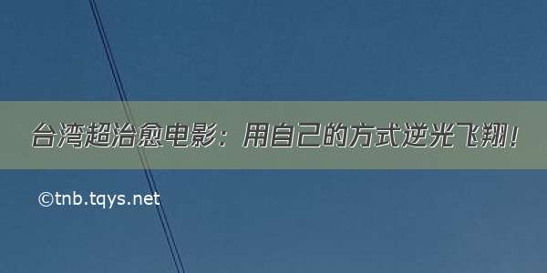 台湾超治愈电影：用自己的方式逆光飞翔！