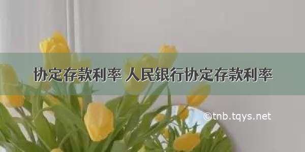 协定存款利率 人民银行协定存款利率