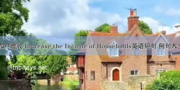 农户增收 Increase the Income of Households英语短句 例句大全