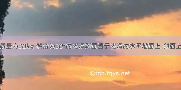 如图所示 质量为30kg 倾角为30°的光滑斜面置于光滑的水平地面上 斜面上固定一杆 