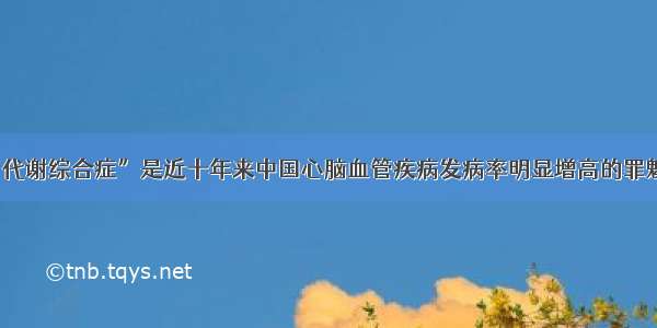 再谈“代谢综合症”是近十年来中国心脑血管疾病发病率明显增高的罪魁祸首。