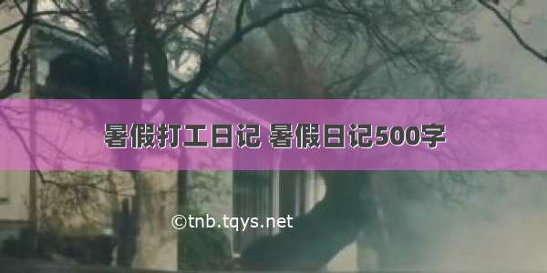 暑假打工日记 暑假日记500字