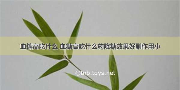 血糖高吃什么 血糖高吃什么药降糖效果好副作用小