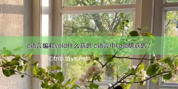 c语言编程void什么意思 c语言中void啥意思？