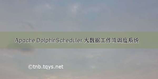 Apache DolphinScheduler 大数据工作流调度系统