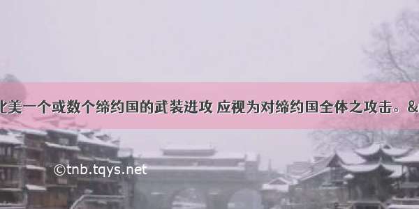 “对欧洲或北美一个或数个缔约国的武装进攻 应视为对缔约国全体之攻击。”这段话出自