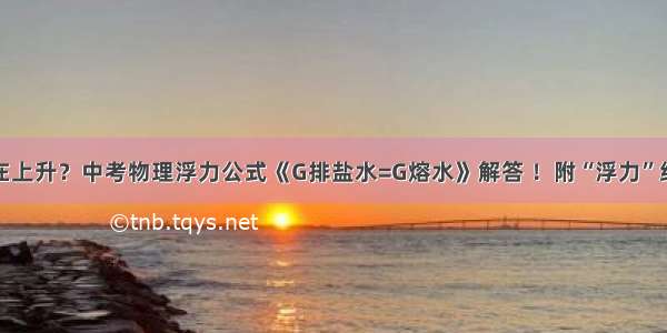 海平面正在上升？中考物理浮力公式《G排盐水=G熔水》解答 ！附“浮力”经典中考题