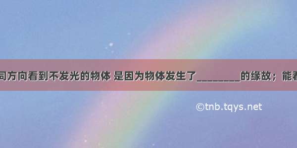 我们能从不同方向看到不发光的物体 是因为物体发生了________的缘故；能看到岸边的柳