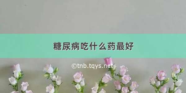 糖尿病吃什么药最好