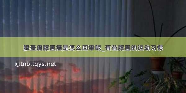 膝盖痛膝盖痛是怎么回事呢_有益膝盖的运动习惯