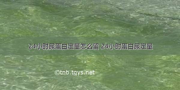 24小时尿蛋白定量怎么留 24小时蛋白尿定量