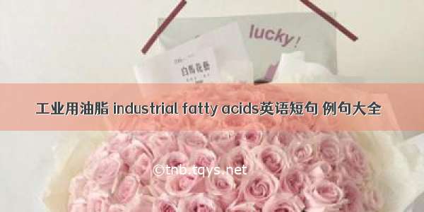 工业用油脂 industrial fatty acids英语短句 例句大全