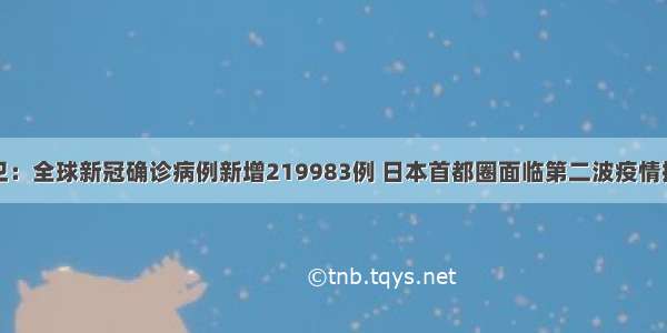 世卫：全球新冠确诊病例新增219983例 日本首都圈面临第二波疫情挑战