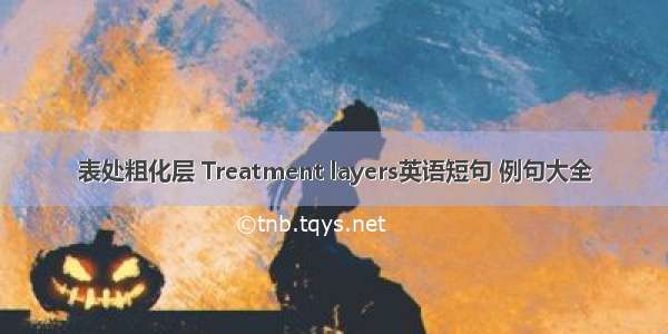 表处粗化层 Treatment layers英语短句 例句大全