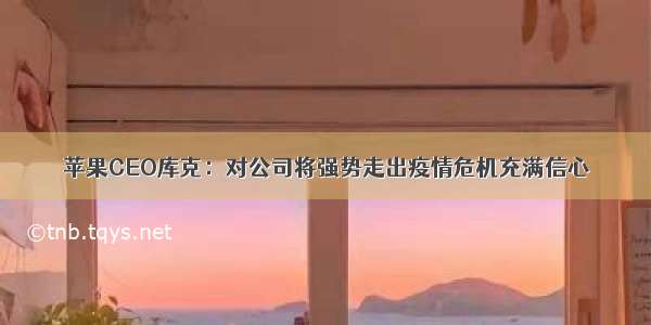 苹果CEO库克：对公司将强势走出疫情危机充满信心