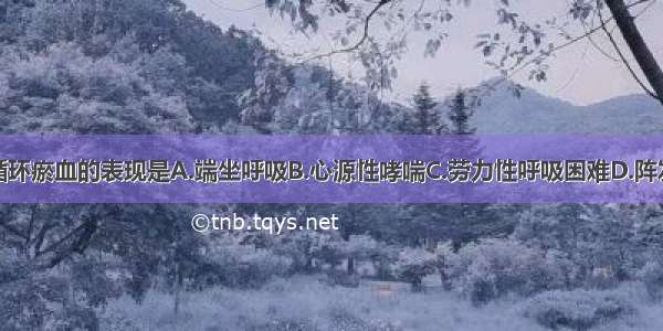 右心衰竭体循环瘀血的表现是A.端坐呼吸B.心源性哮喘C.劳力性呼吸困难D.阵发性夜间呼吸