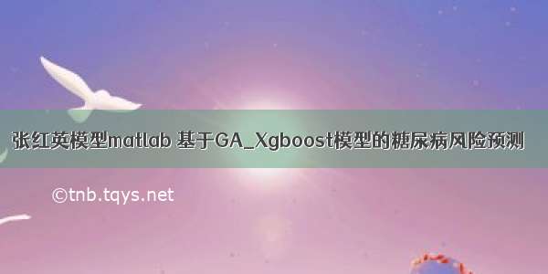 张红英模型matlab 基于GA_Xgboost模型的糖尿病风险预测