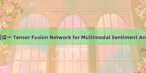 论文阅读一 Tensor Fusion Network for Multimodal Sentiment Analysis