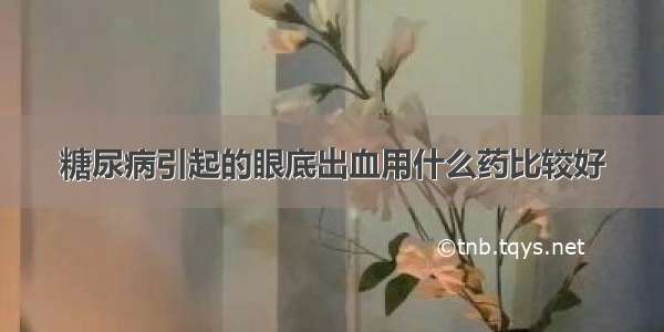 糖尿病引起的眼底出血用什么药比较好