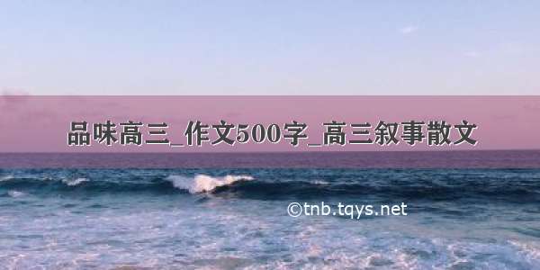 品味高三_作文500字_高三叙事散文