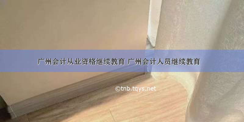 广州会计从业资格继续教育 广州会计人员继续教育