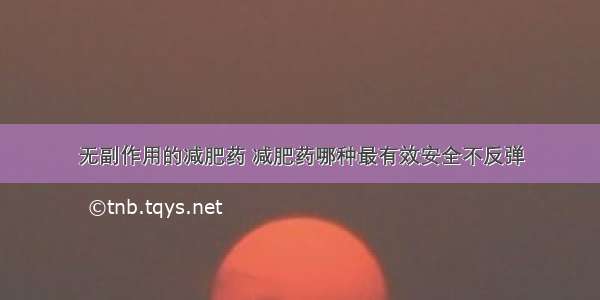 无副作用的减肥药 减肥药哪种最有效安全不反弹