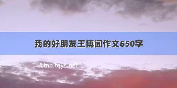 我的好朋友王博闻作文650字