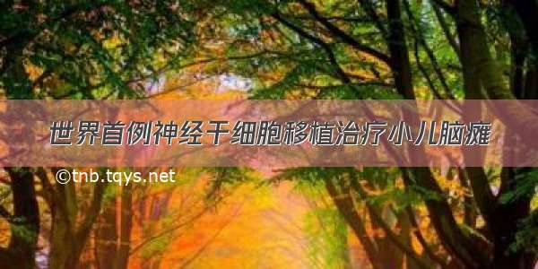 世界首例神经干细胞移植治疗小儿脑瘫