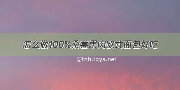 怎么做100%桑葚果肉欧式面包好吃