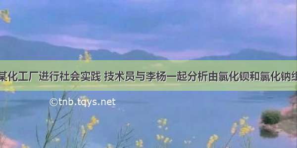 李杨同学在某化工厂进行社会实践 技术员与李杨一起分析由氯化钡和氯化钠组成的产品中