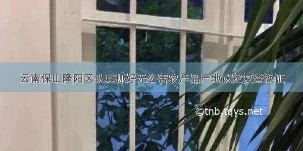 云南保山隆阳区认真抓好无公害农产品产地认定复查换证