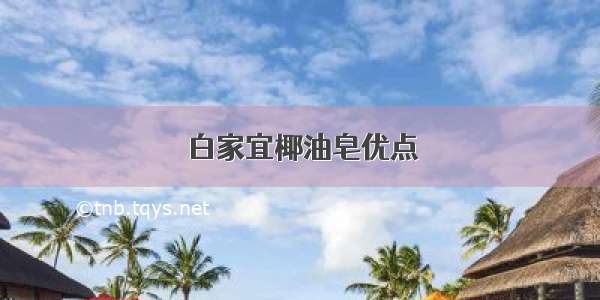 白家宜椰油皂优点