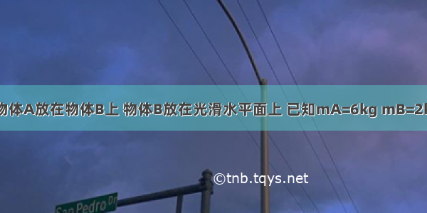 如图所示 物体A放在物体B上 物体B放在光滑水平面上 已知mA=6kg mB=2kg A B间动