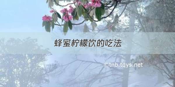 蜂蜜柠檬饮的吃法