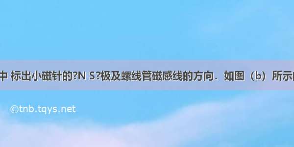 在图（a）中 标出小磁针的?N S?极及螺线管磁感线的方向．如图（b）所示的杠杆 O为